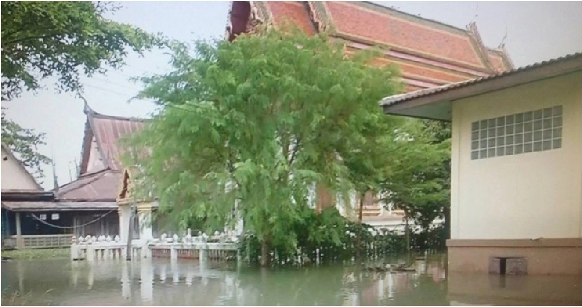 น้ำยมท่วมวัด'พระอุโบสถ-เจดีย์บรรจุอัฐิ'จมน้ำ!! น้ำยมท่วมวัด'พระอุโบสถ-เจดีย์บรรจุอัฐิ'จมน้ำ!!