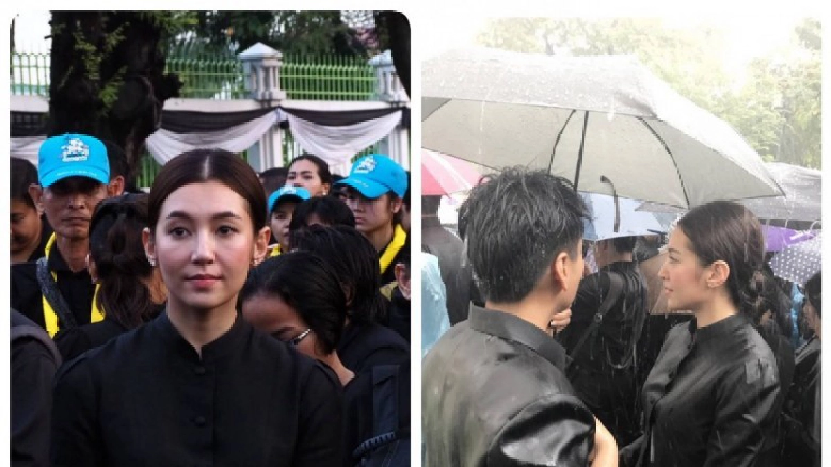 'เบลล่า' ราณี ตากฝนต่อแถวถวายดอกไม้จันทน์ที่พระราชวังดุสิต 'เบลล่า' ราณี ตากฝนต่อแถวถวายดอกไม้จันทน์ที่พระราชวังดุสิต