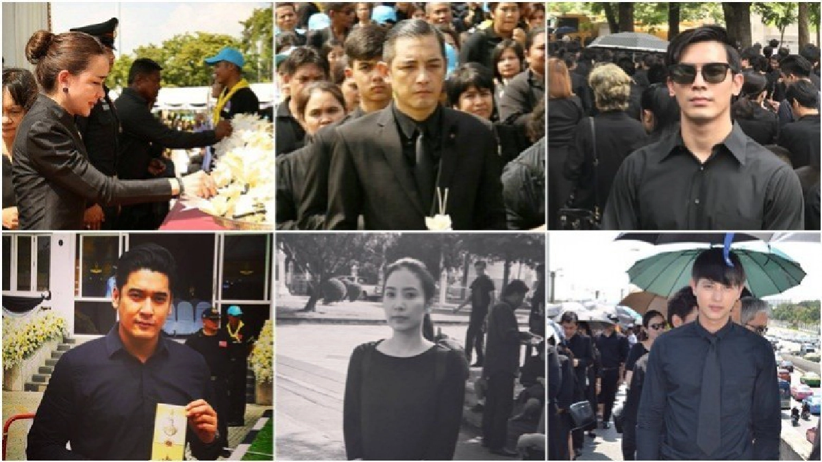 'เจมส์จิ-ศรราม-นิโคล'  ร่วมพิธีถวายดอกไม้จันทน์ที่พระเมรุมาศ