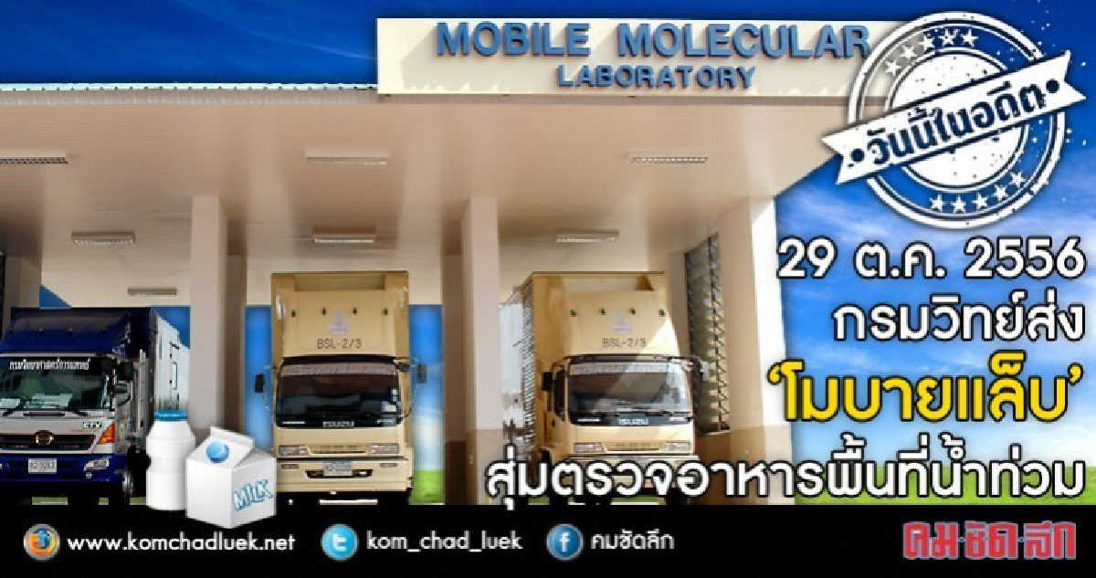 “โมบายแล็บ”สุ่มตรวจอาหารพื้นที่น้ำท่วม