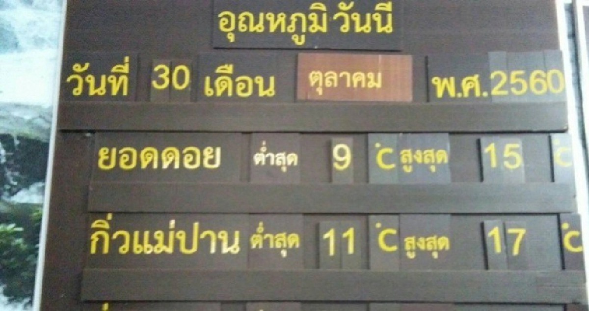 “ดอยอินทนนท์”9องศาส่งสัญญานหนาวทั่วเชียงใหม่ “ดอยอินทนนท์”9องศาส่งสัญญานหนาวทั่วเชียงใหม่