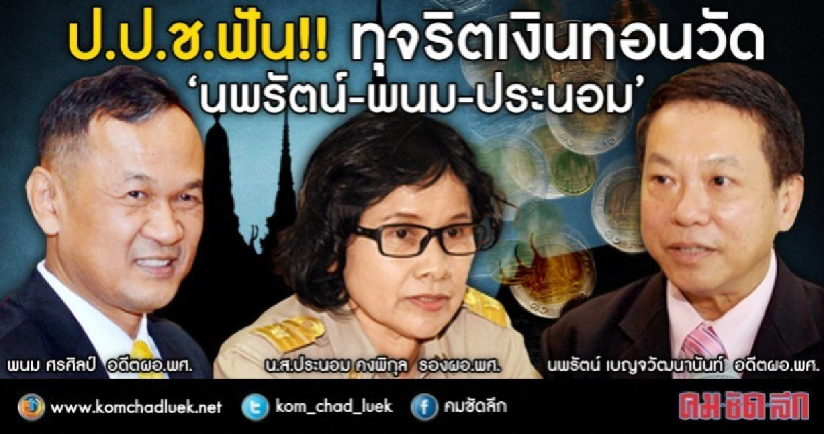 "ป.ป.ช."ฟัน3อดีต"บิ๊กพศ."ทุจริตเงินทอน"วัดพนัญเชิง"20ล้าน!!! "ป.ป.ช."ฟัน3อดีต"บิ๊กพศ."ทุจริตเงินทอน"วัดพนัญเชิง"20ล้าน!!!