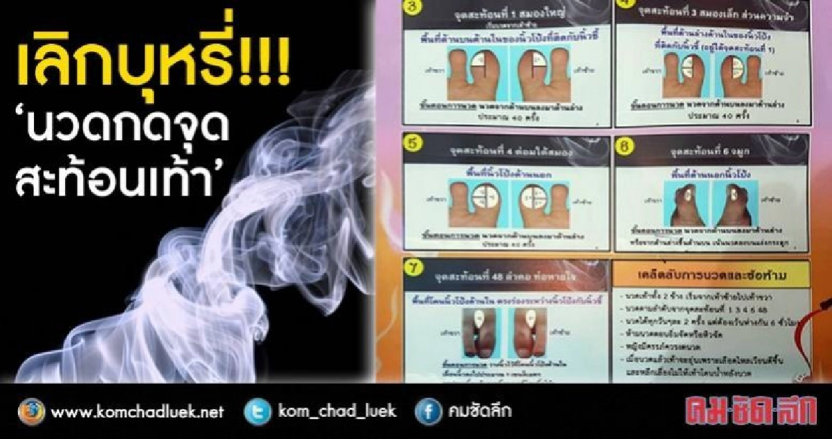 "นวดกดจุดสะท้อนเท้า"ช่วยเลิกบุหรี่ได้ผล