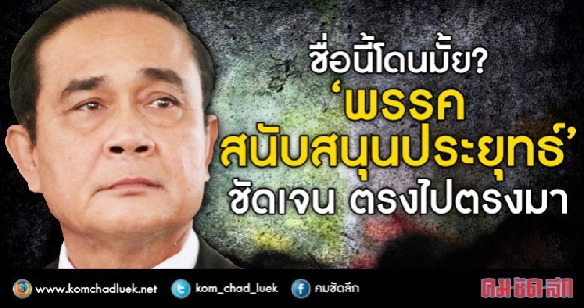 ชื่อนี้โดนมั้ย?  “พรรคสนับสนุนประยุทธ์”  ชัดเจน ตรงไปตรงมา