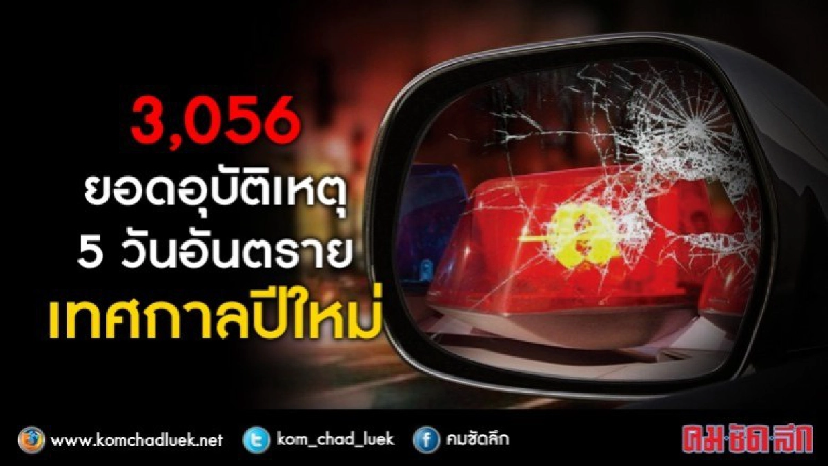 5 วันอันตราย "ศรีสะเกษ"แชมป์ผู้เสียชีวิต