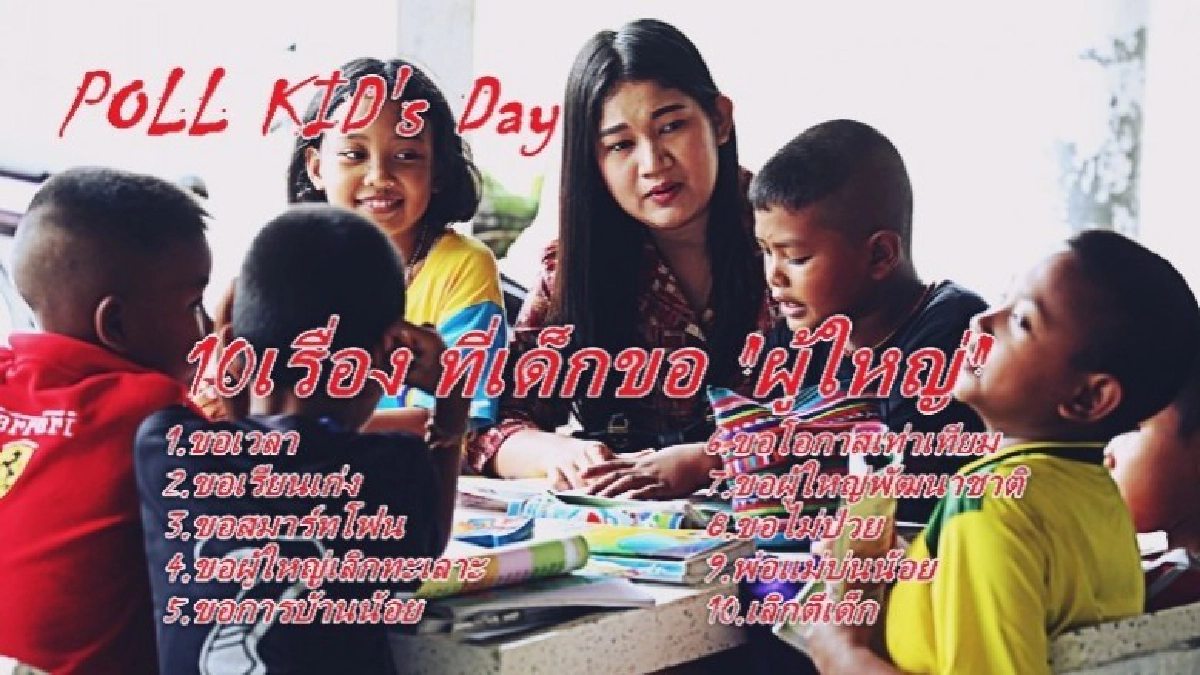 โพลล์คิดส์เดย์ ขอ10เรื่องให้ผู้ใหญ่ทำ โพลล์คิดส์เดย์ ขอ10เรื่องให้ผู้ใหญ่ทำ