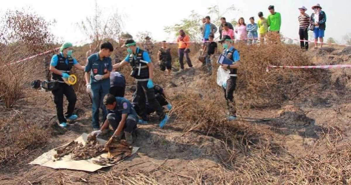 พบ“โครงกระดูกมนุษย์”จีวรพระถูกไฟไหม้