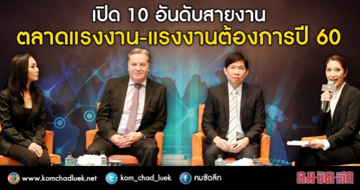 10 อันดับตลาดแรงงาน-แรงงานต้องการปี 60