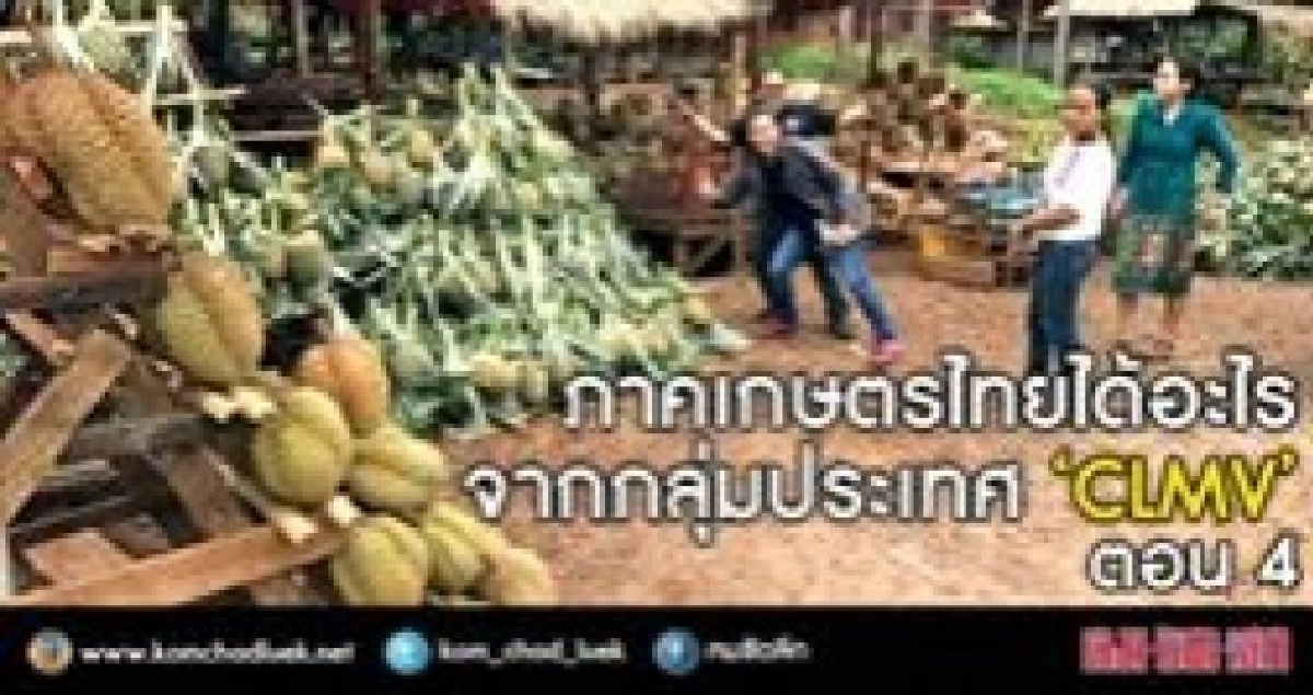 ภาคเกษตรไทยได้อะไรจากกลุ่มประเทศ“ซีแอลเอ็มวี”ตอน4