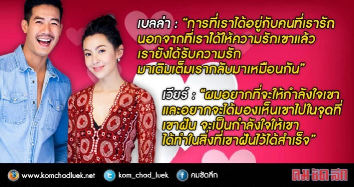เปิดเรื่องรักของคู่หวานแห่งปี ‘เวียร์-เบลล่า’ เปิดเรื่องรักของคู่หวานแห่งปี ‘เวียร์-เบลล่า’