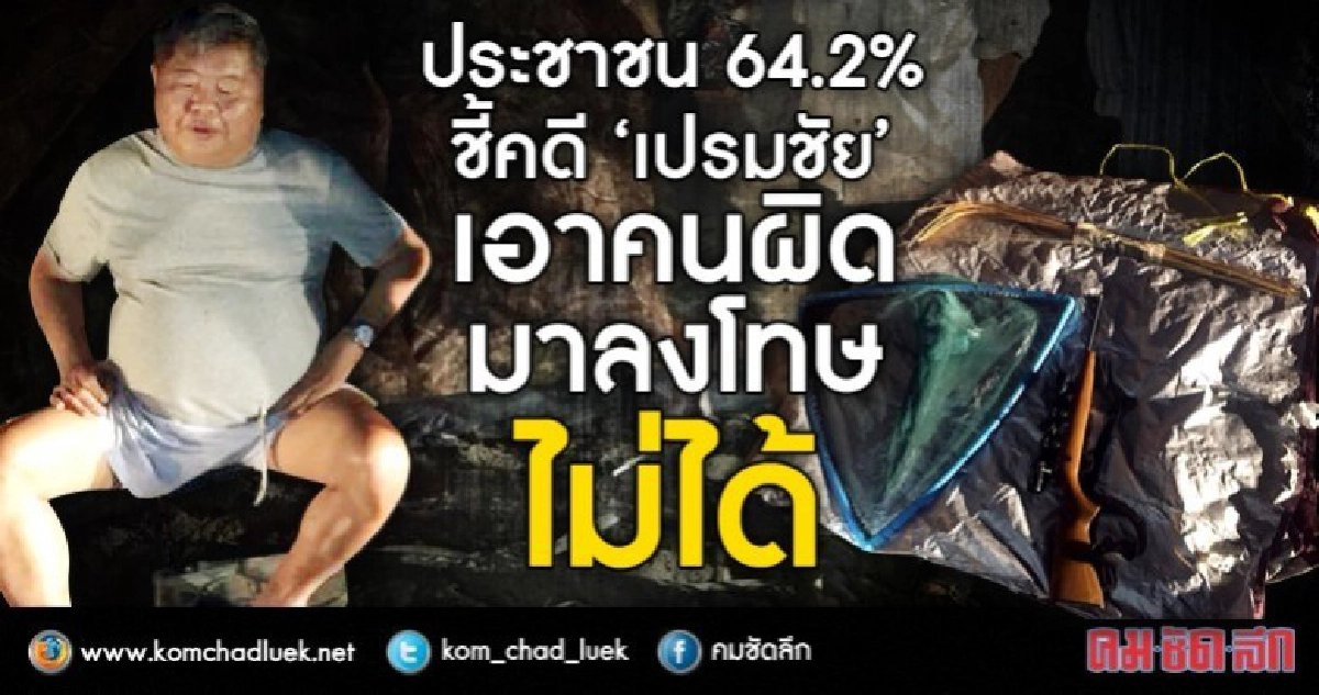 ประชาชน 64.2 % ชี้คดี“เปรมชัย”เอาคนผิดมาลงโทษไม่ได้
