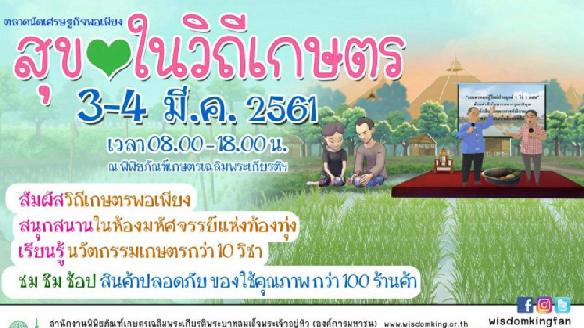 พิพิธภัณฑ์เกษตรฯ เชิญเที่ยวงานตลาดนัด “สุขใจในวิถีเกษตร”