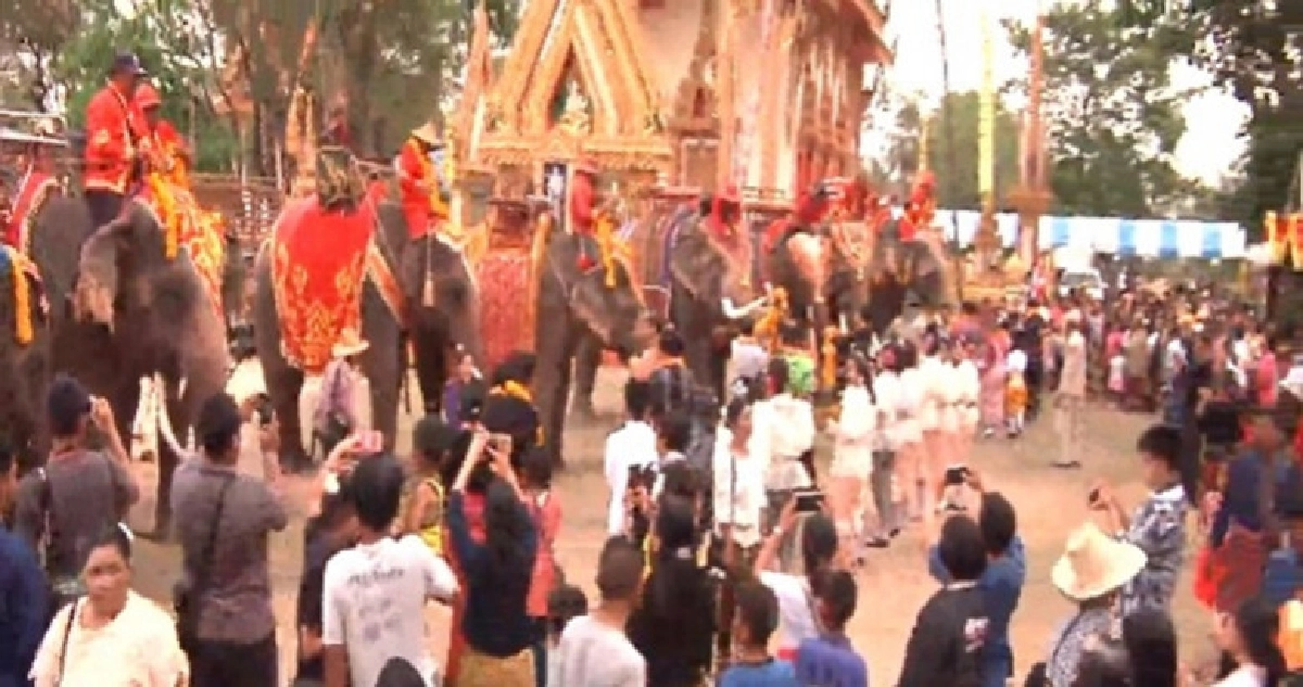 ถวายช้าง 10 เชือกแห่ผะเหวดเข้าเมือง