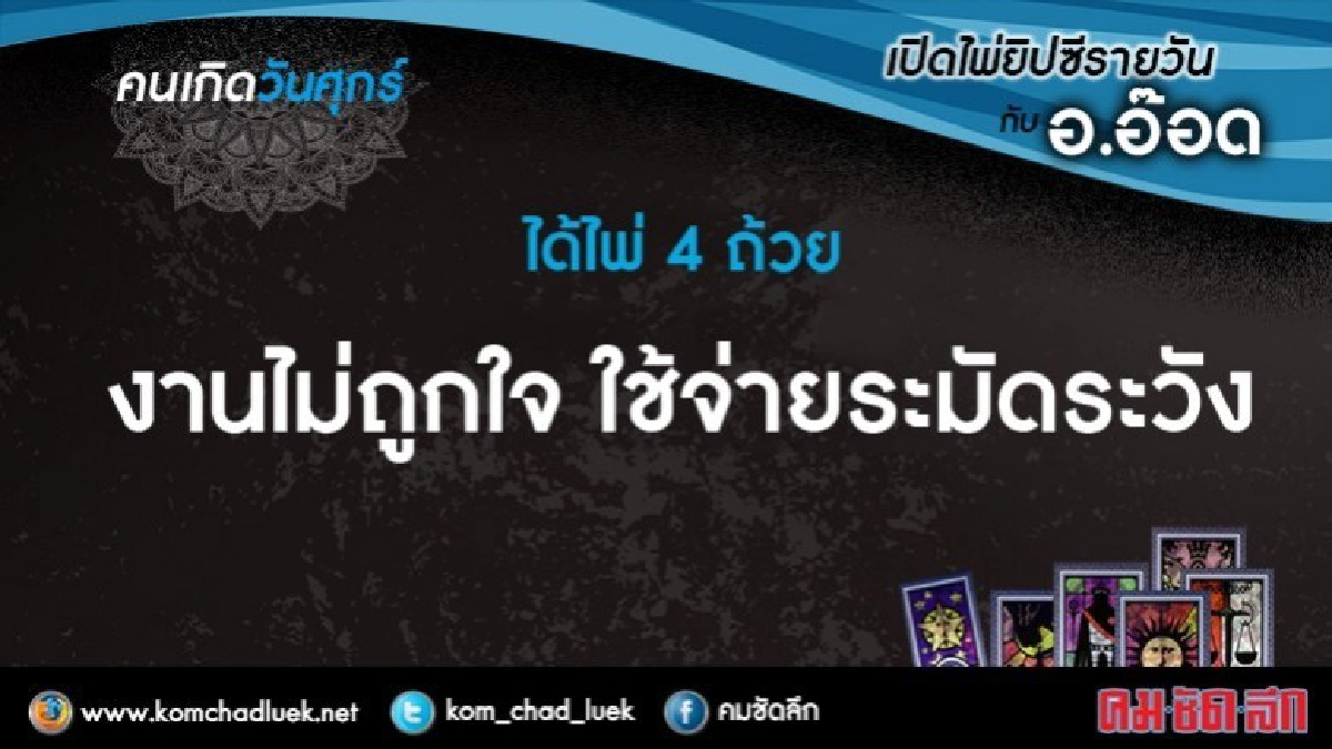 เปิดไพ่ยิปซีรายวัน : ศ.16มี.ค.61