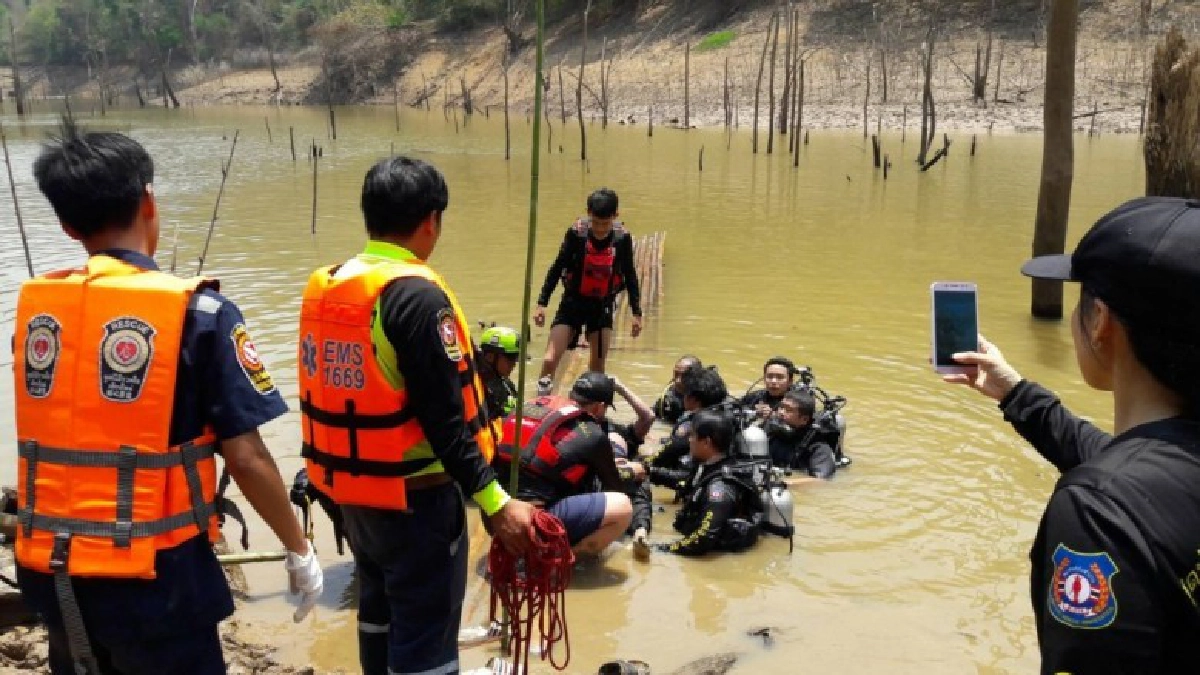 หนุ่มลำปางดวงดับออกไปหาปลาในอ่างเก็บน้ำเป็นตะคริวจมน้ำดับ