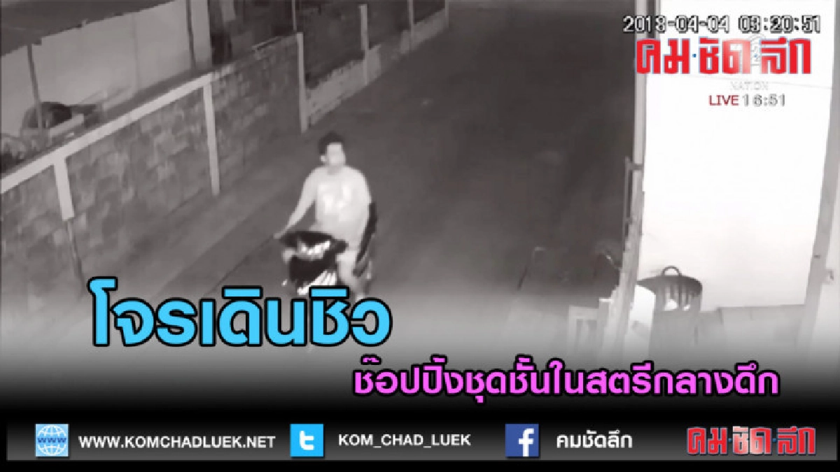  (คลิปข่าว) แชร์คลิปโจรย่องขโมยเสื้อผ้าสตรีกลางดึก