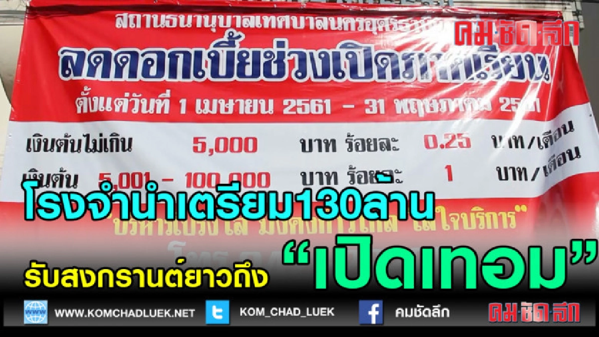 (คลิปข่าว)โรงจำนำเตรียม130ล้านรับสงกรานต์ยาวถึงเปิดเทอม (คลิปข่าว)โรงจำนำเตรียม130ล้านรับสงกรานต์ยาวถึงเปิดเทอม