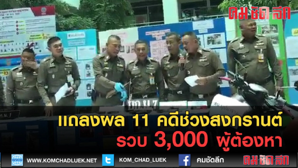 (คลิปข่าว) เเถลงผล 11 คดีช่วงสงกรานต์ (คลิปข่าว) เเถลงผล 11 คดีช่วงสงกรานต์