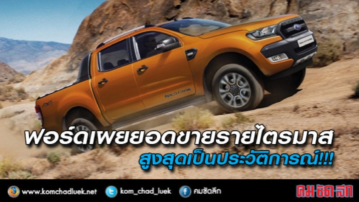 ฟอร์ดเผยยอดขายรายไตรมาสสูงสุดเป็นประวัติการณ์