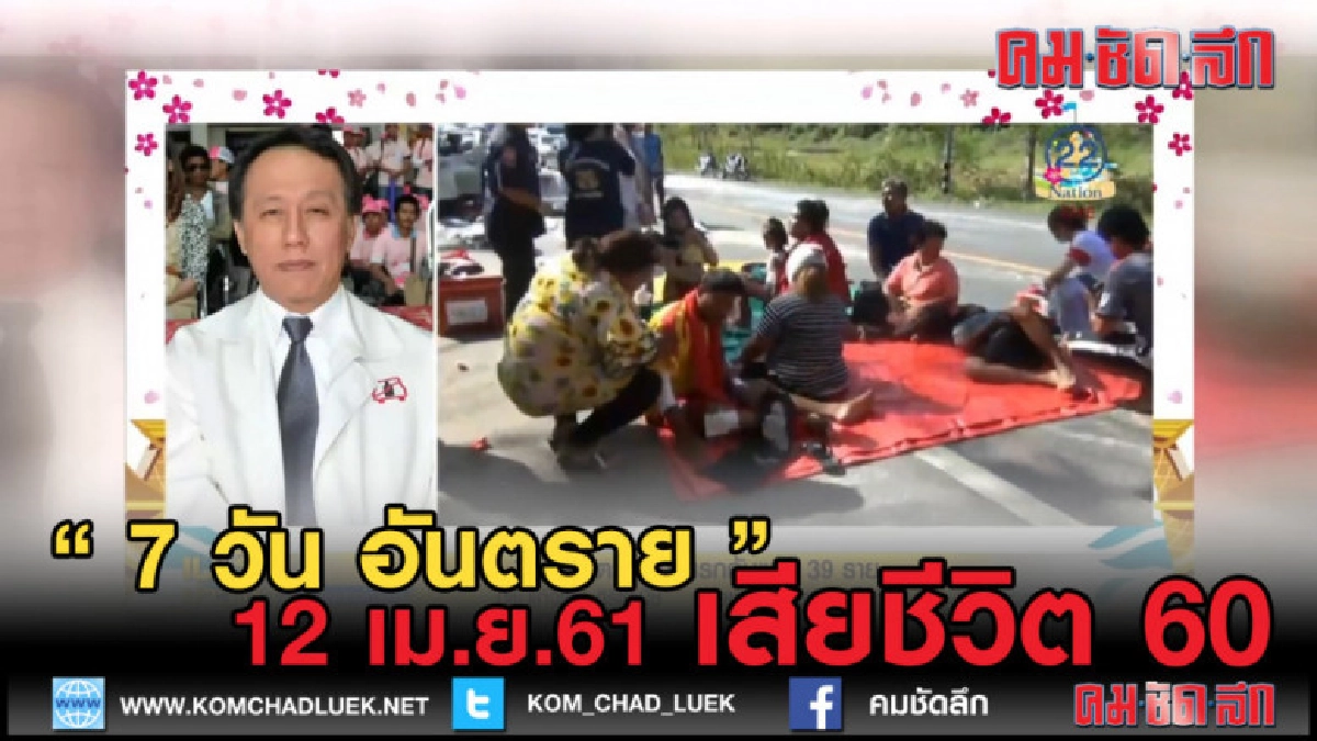 (คลิปข่าว) 7 วันอันตราย ยอดผู้ชีวิต 12 เม.ย. 61 รวม 60 ราย