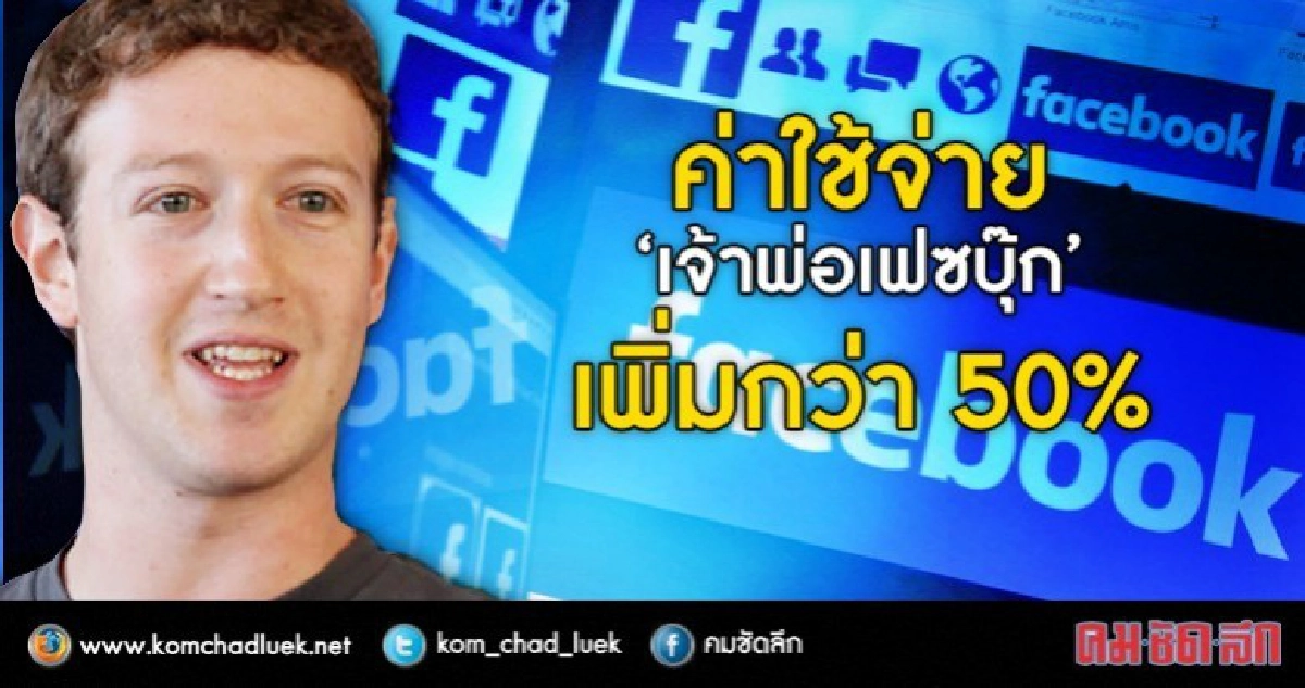 ค่าใช้จ่าย "เจ้าพ่อเฟซบุ๊ก"เพิ่มกว่า50% ค่าใช้จ่าย "เจ้าพ่อเฟซบุ๊ก"เพิ่มกว่า50%