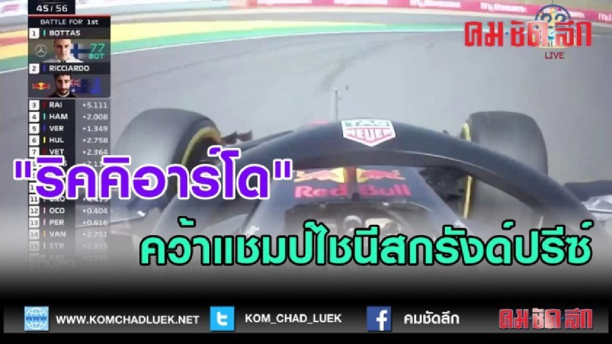 (คลิปข่าว) "ริคคิอาร์โด" คว้าแชมป์ไชนีสกรังด์ปรีซ์ (คลิปข่าว) "ริคคิอาร์โด" คว้าแชมป์ไชนีสกรังด์ปรีซ์