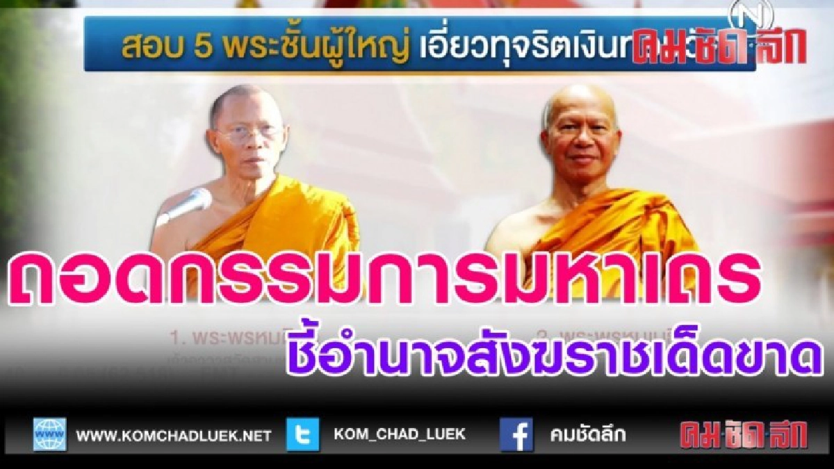 (คลิปข่าว) ชี้อำนาจสังฆราชเด็ดขาด ถอดกรรมการมหาเถร (คลิปข่าว) ชี้อำนาจสังฆราชเด็ดขาด ถอดกรรมการมหาเถร