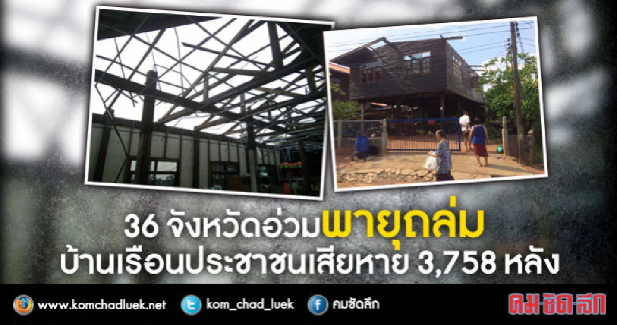 ปภ. เผย 36 จังหวัดเดือดร้อนพายุถล่ม ปภ. เผย 36 จังหวัดเดือดร้อนพายุถล่ม