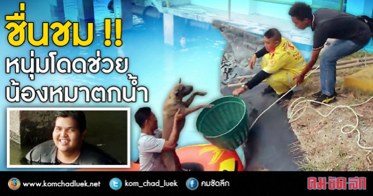 ชื่นชม !! หนุ่มโดดช่วยน้องหมาตกน้ำ ชื่นชม !! หนุ่มโดดช่วยน้องหมาตกน้ำ