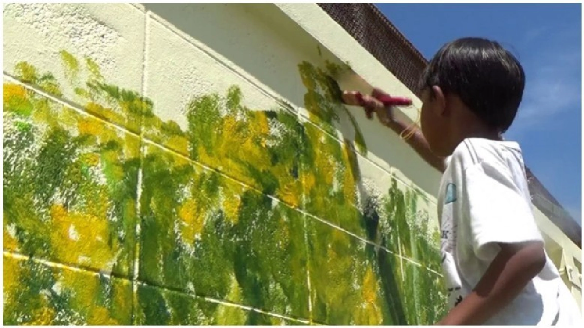 ทึ่ง!! 7 ขวบ วาดภาพบนกำแพงสถานพินิจ