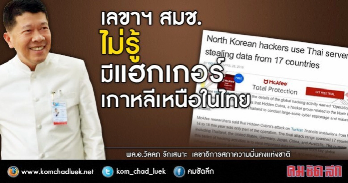 เลขาฯสมช. ไม่รู้มีแฮกเกอร์ในไทย
