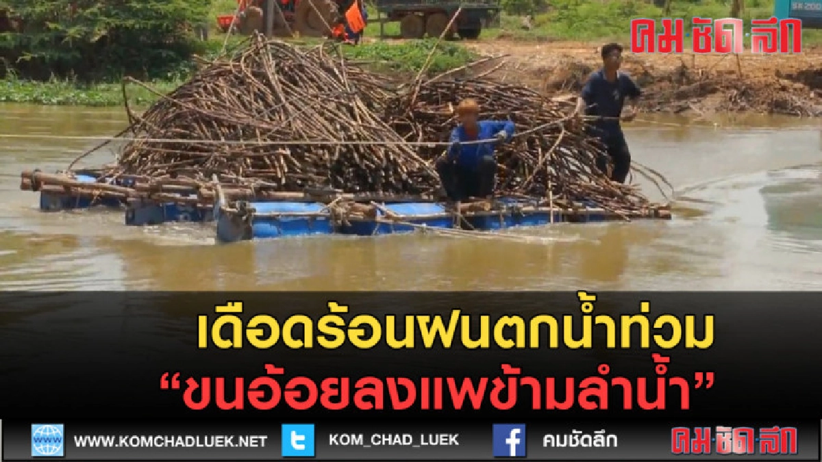 (คลิปข่าว) ฝนตกน้ำท่วม ต้องขนอ้อยลงแพข้ามลำน้ำ (คลิปข่าว) ฝนตกน้ำท่วม ต้องขนอ้อยลงแพข้ามลำน้ำ