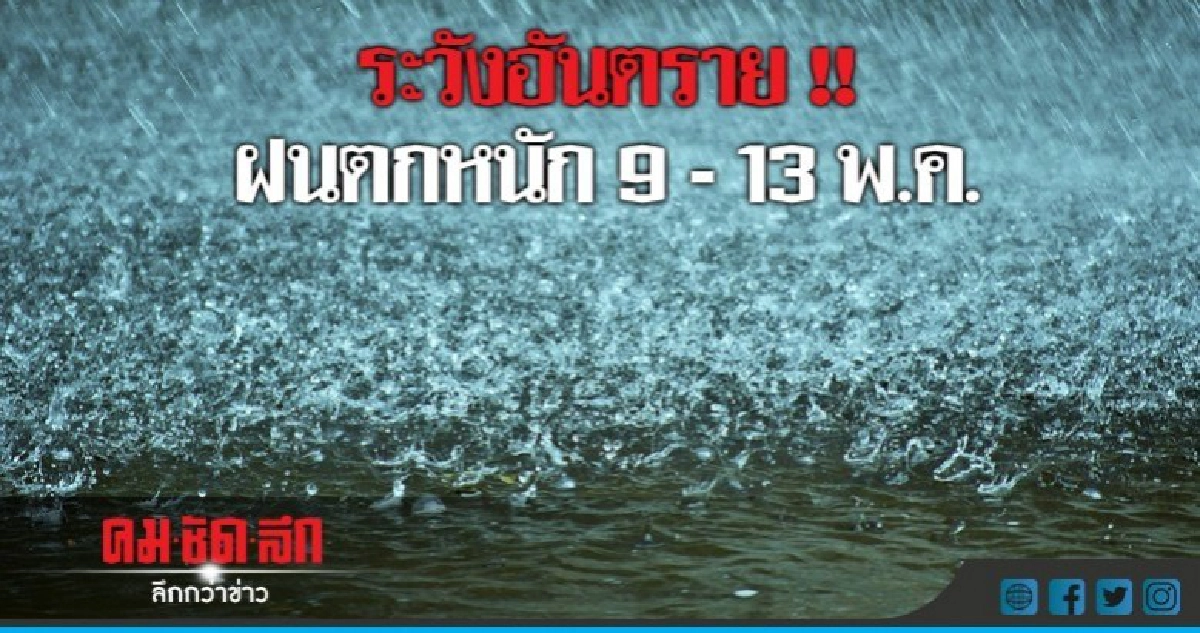 เตือน !! ระวังอันตรายฝนตกหนัก เตือน !! ระวังอันตรายฝนตกหนัก