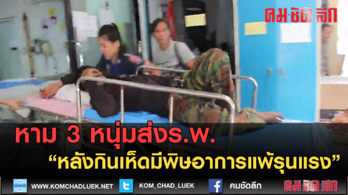 (คลิปข่าว) หาม 3 หนุ่มส่งร.พ. หลังกินเห็ดมีพิษอาการแพ้รุนแรง (คลิปข่าว) หาม 3 หนุ่มส่งร.พ. หลังกินเห็ดมีพิษอาการแพ้รุนแรง