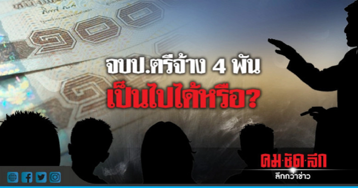 จบป.ตรี จ้าง 4,000. บาท