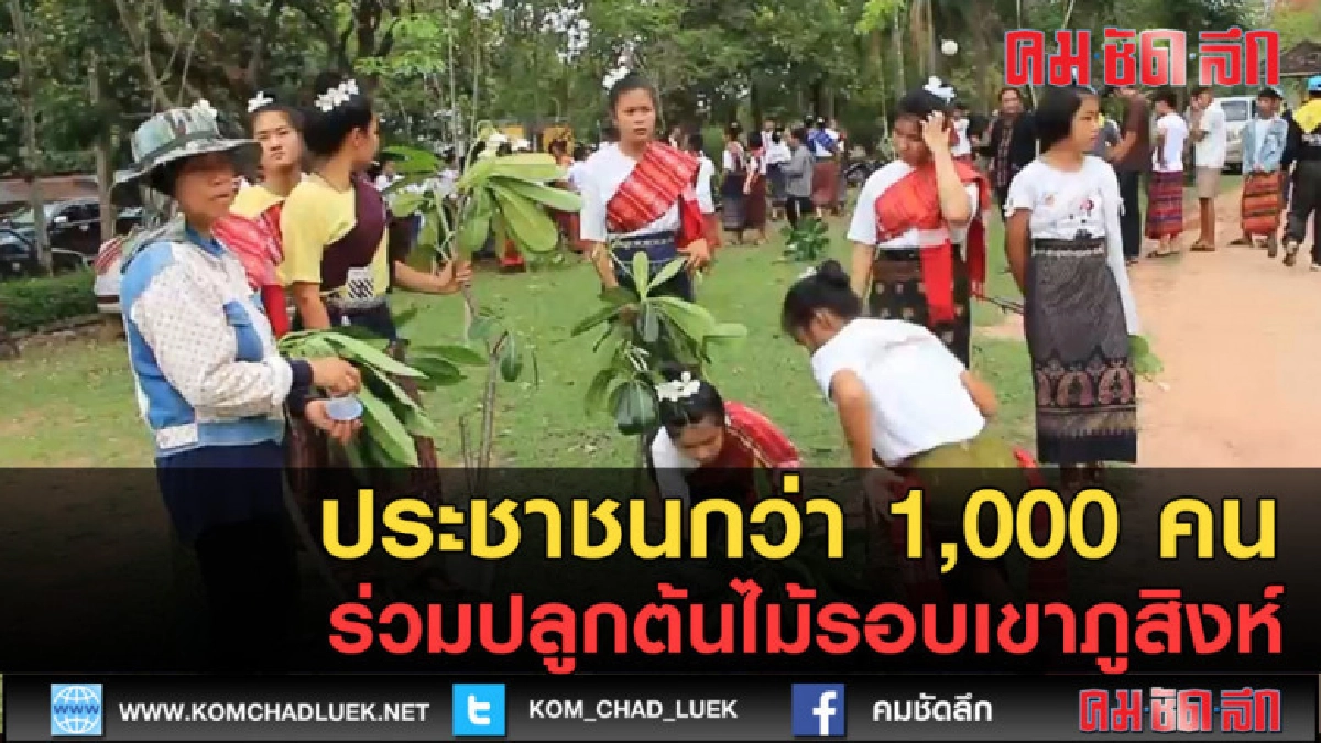 (คลิปข่าว) ประชาชนกว่า 1,000 คนร่วมปลูกต้นไม้รอบเขาภูสิงห์