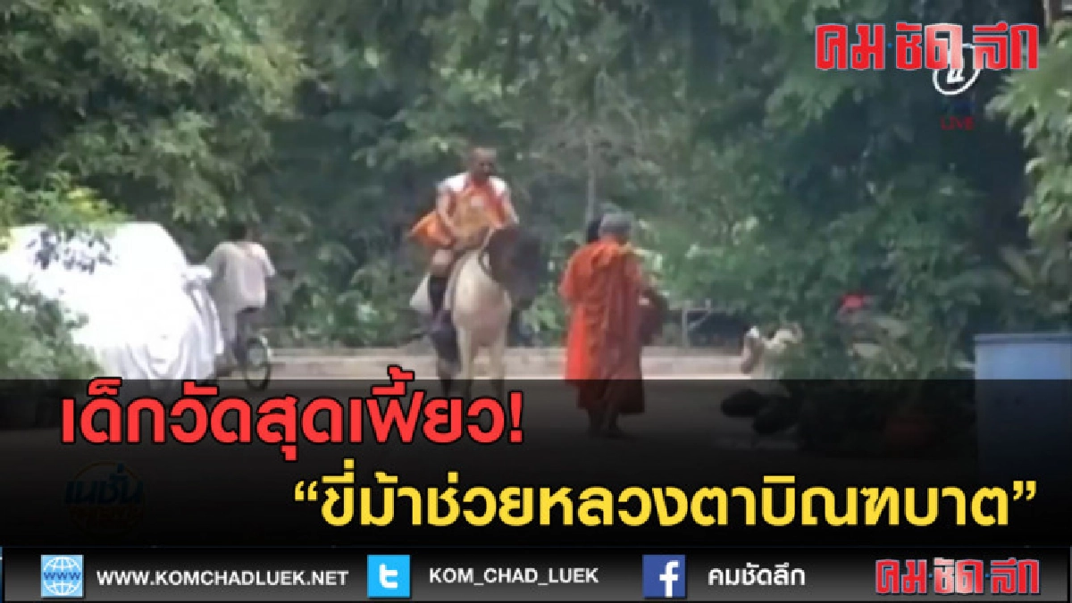 (คลิปข่าว) เด็กวัดสุดเฟี้ยว ขี่ม้าช่วยหลวงตาบิณฑบาต (คลิปข่าว) เด็กวัดสุดเฟี้ยว ขี่ม้าช่วยหลวงตาบิณฑบาต