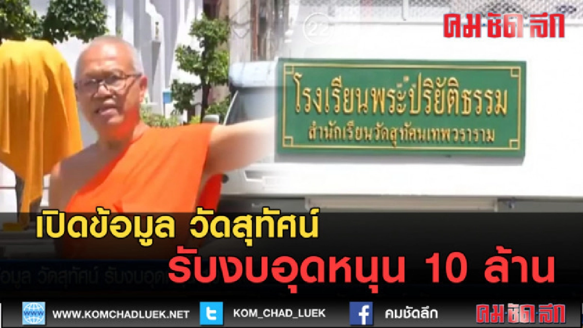 (คลิปข่าว) เปิดข้อมูล วัดสุทัศน์ รับงบอุดหนุน 10 ล้าน (คลิปข่าว) เปิดข้อมูล วัดสุทัศน์ รับงบอุดหนุน 10 ล้าน