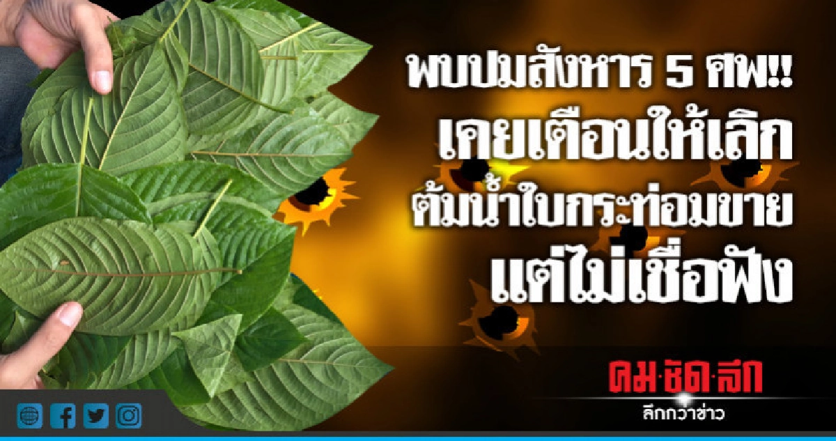 กราดยิง5ศพยะลาพบปมสังหารมาจากเตือนให้เลิกต้มน้ำใบกระท่อมขาย กราดยิง5ศพยะลาพบปมสังหารมาจากเตือนให้เลิกต้มน้ำใบกระท่อมขาย