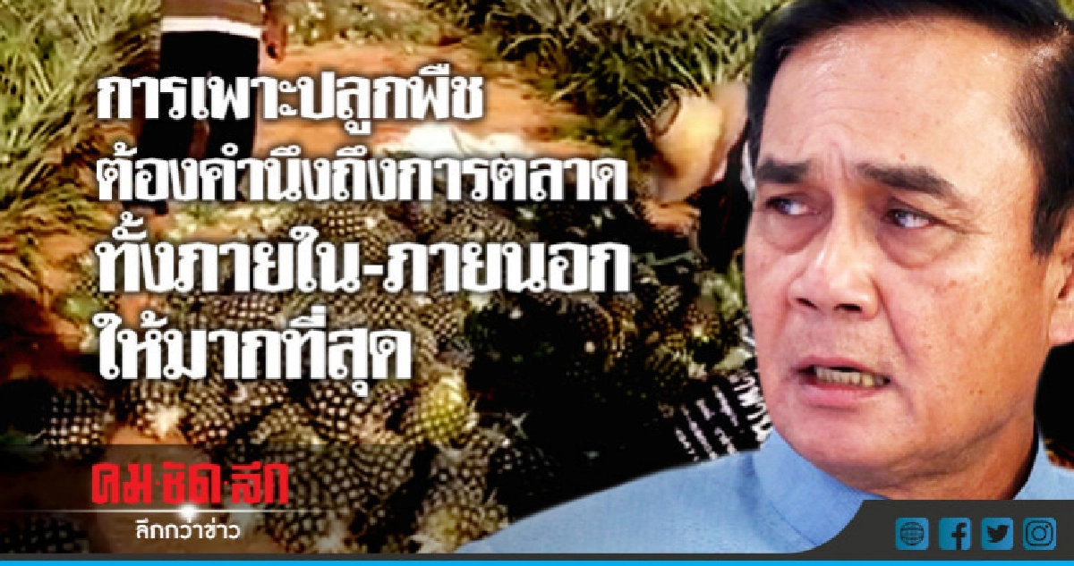 "บิ๊กตู่" แนะเกษตรกรปลูกพืชตามความต้องการตลาดโลก