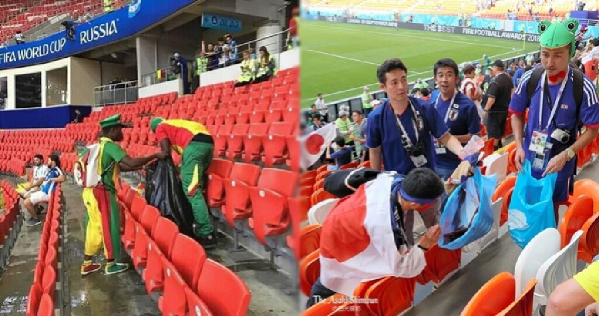 ชื่นชมแฟนบอลญี่ปุ่น-เซเนกัลเก็บขยะหลังเกม