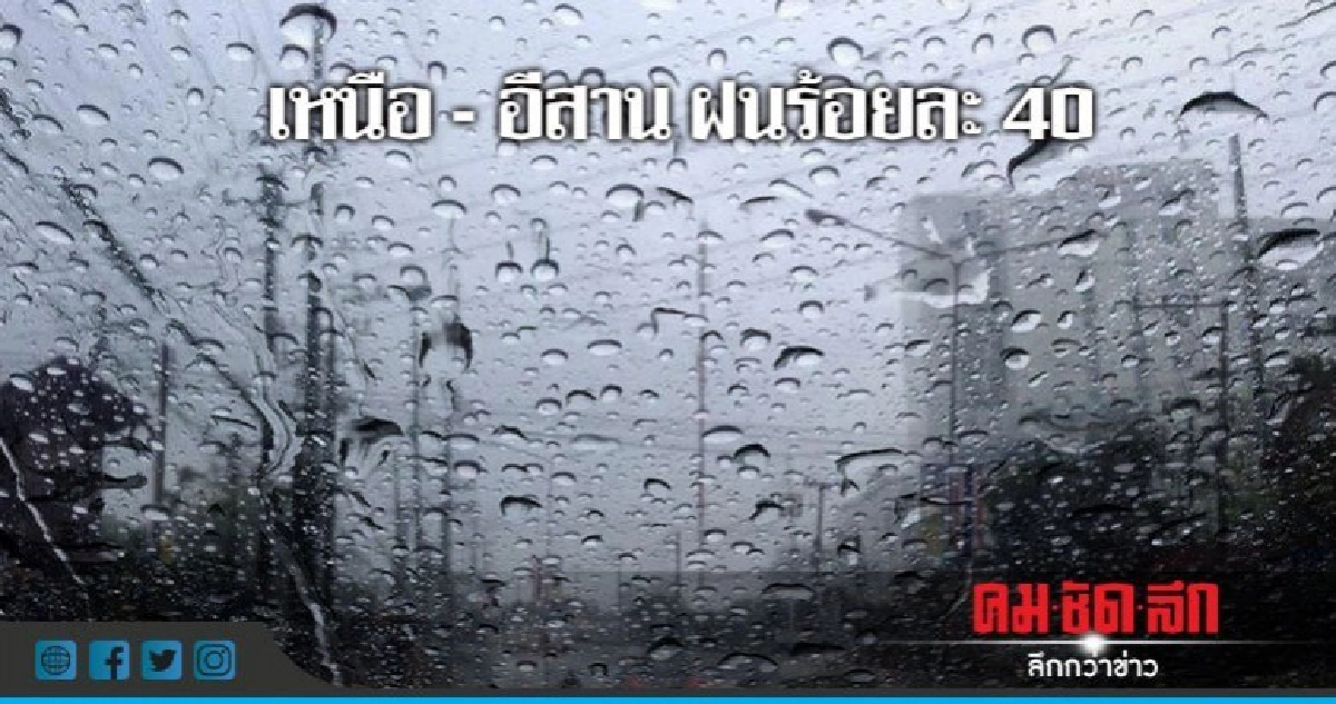 ฝนลดลง! เหนือ-อีสาน ร้อยละ 40 ฝนลดลง! เหนือ-อีสาน ร้อยละ 40