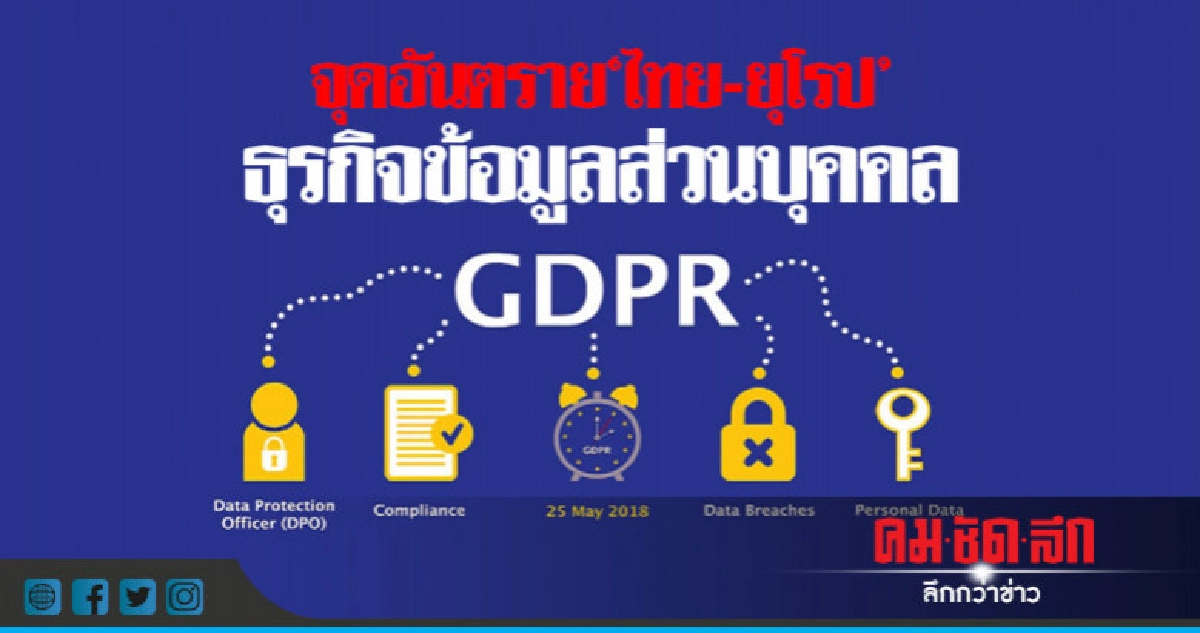 จุดอันตราย"ไทย - ยุโรป"..ธุรกิจข้อมูลส่วนบุคคล จุดอันตราย"ไทย - ยุโรป"..ธุรกิจข้อมูลส่วนบุคคล