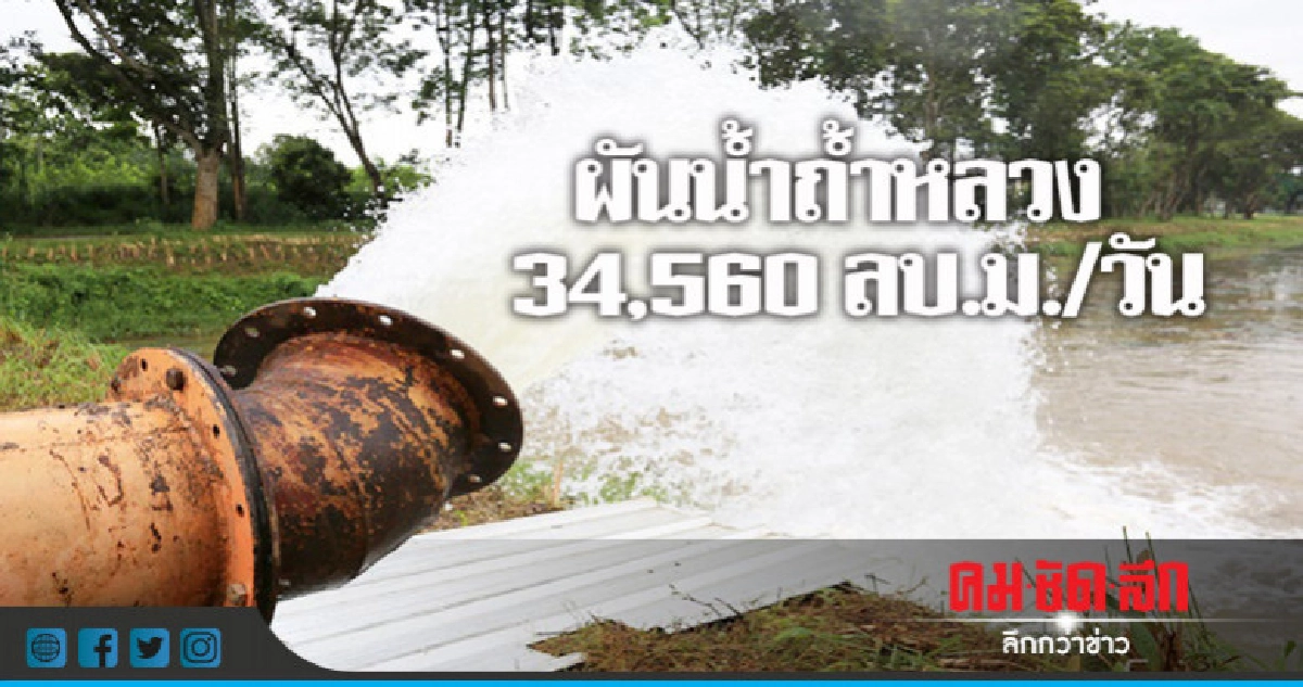 "กรมชลฯบายพาสน้ำถ้ำหลวง 34,560 ลบ.ม./วัน "กรมชลฯบายพาสน้ำถ้ำหลวง 34,560 ลบ.ม./วัน
