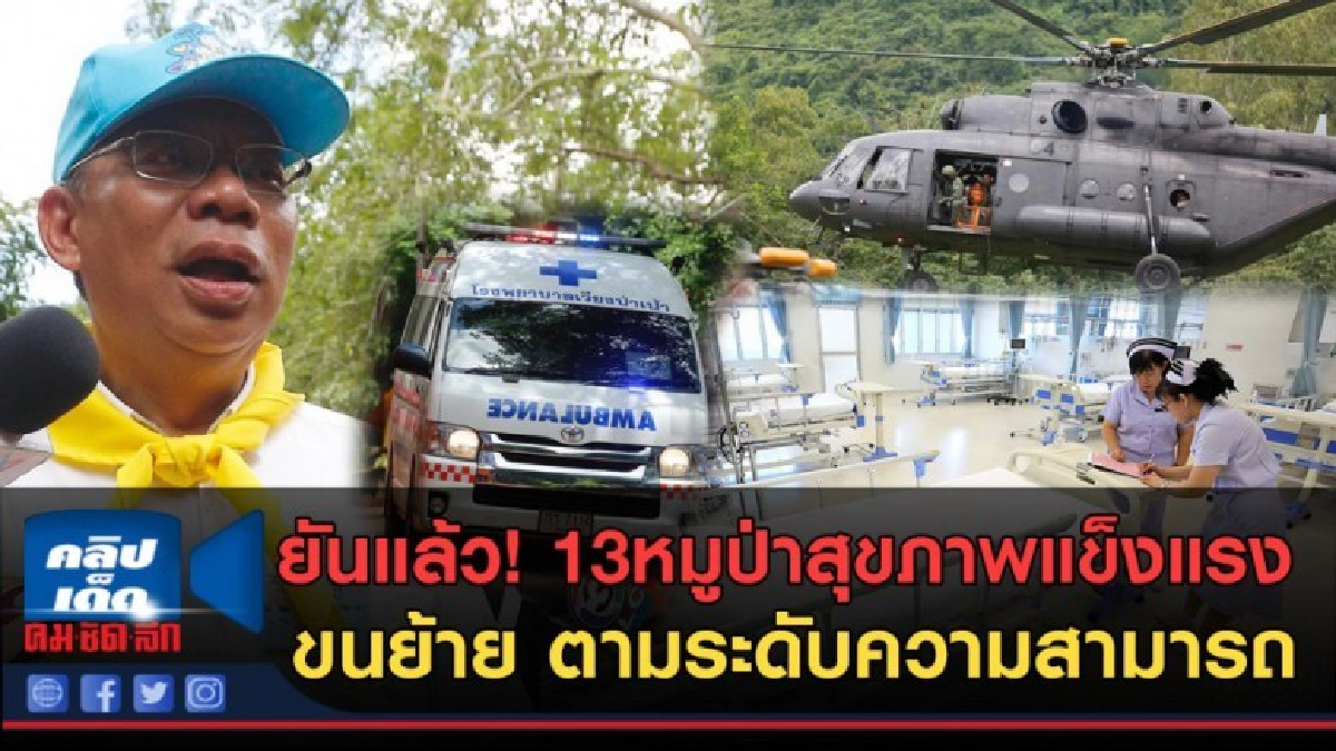 (คลิปข่าว) ยันจากปากผู้ว่าฯ สุขภาพ 13หมูป่า แข็งแรงทั้งหมด (คลิปข่าว) ยันจากปากผู้ว่าฯ สุขภาพ 13หมูป่า แข็งแรงทั้งหมด
