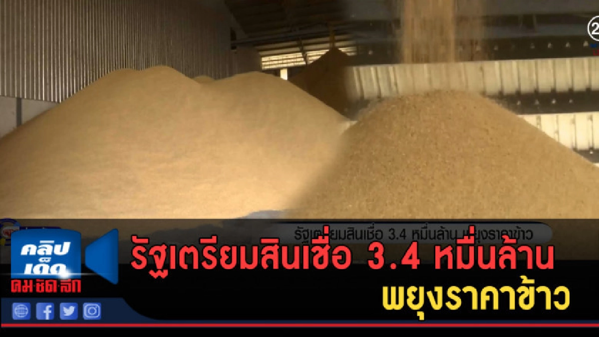(คลิปข่าว) รัฐเตรียมสินเชื่อ 3.4 หมื่นล้าน พยุงราคาข้าว (คลิปข่าว) รัฐเตรียมสินเชื่อ 3.4 หมื่นล้าน พยุงราคาข้าว