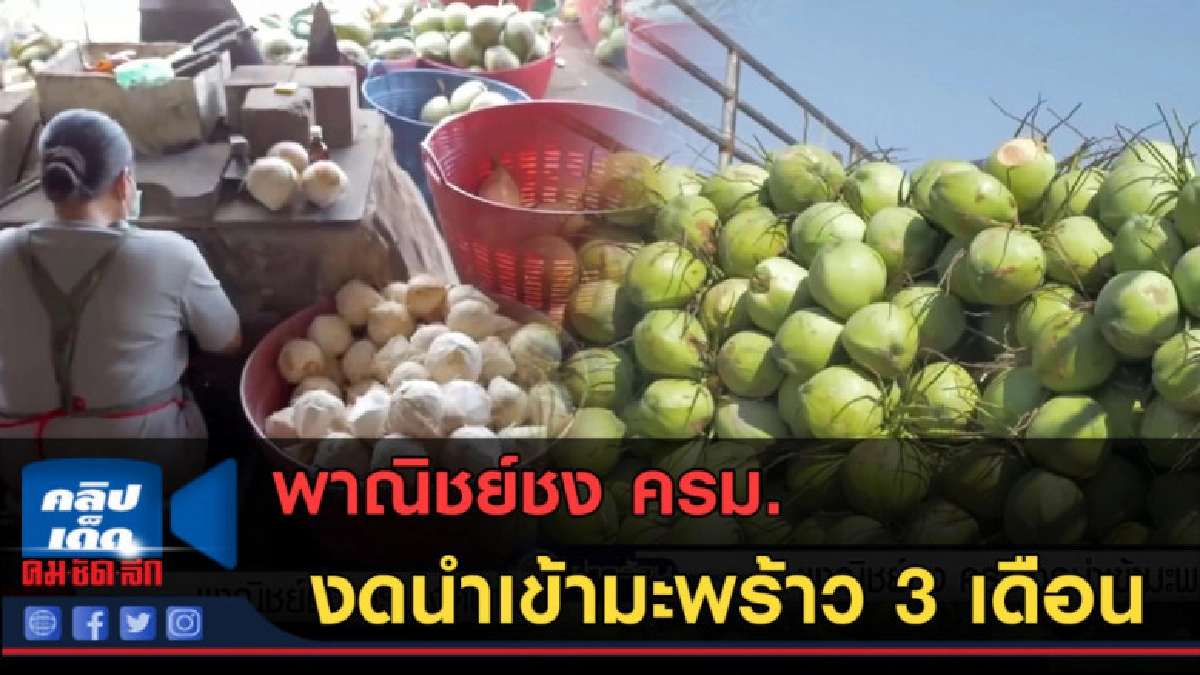 (คลิปข่าว) พาณิชย์ชง ครม.งดนำเข้ามะพร้าว 3 เดือน