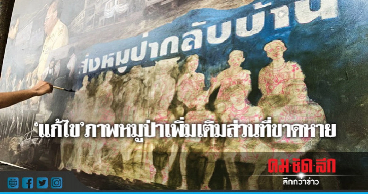 "แก้ไข"ภาพหมูป่าเพิ่มเติมส่วนที่ขาดหาย "แก้ไข"ภาพหมูป่าเพิ่มเติมส่วนที่ขาดหาย