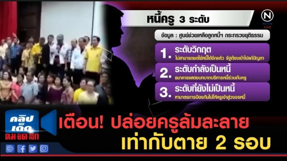 (คลิปข่าว) เตือน!....รัฐปล่อยครูล้มละลาย...เท่ากับตาย 2 รอบ (คลิปข่าว) เตือน!....รัฐปล่อยครูล้มละลาย...เท่ากับตาย 2 รอบ