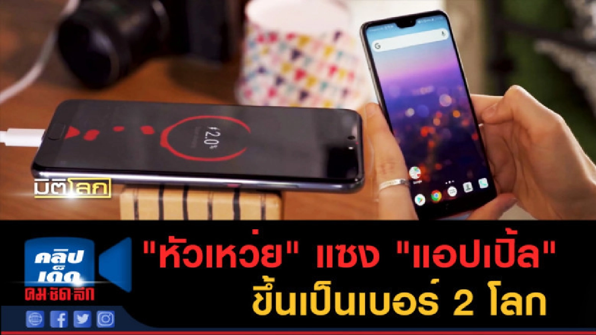 (คลิปข่าว) "หัวเหว่ย" แซง "แอปเปิ้ล" ขึ้นเป็นเบอร์ 2 โลก (คลิปข่าว) "หัวเหว่ย" แซง "แอปเปิ้ล" ขึ้นเป็นเบอร์ 2 โลก